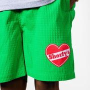 Shorty's x Pleasures | Heart Shorts Green