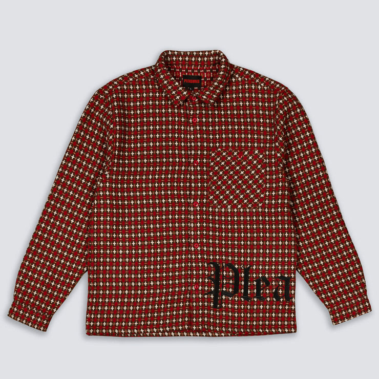 Pleasures | Cross Work Shirt Red