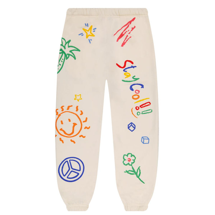 STAY COOL NYC SCRIBBLE SWEATPANT-BONE - Gallery Streetwear