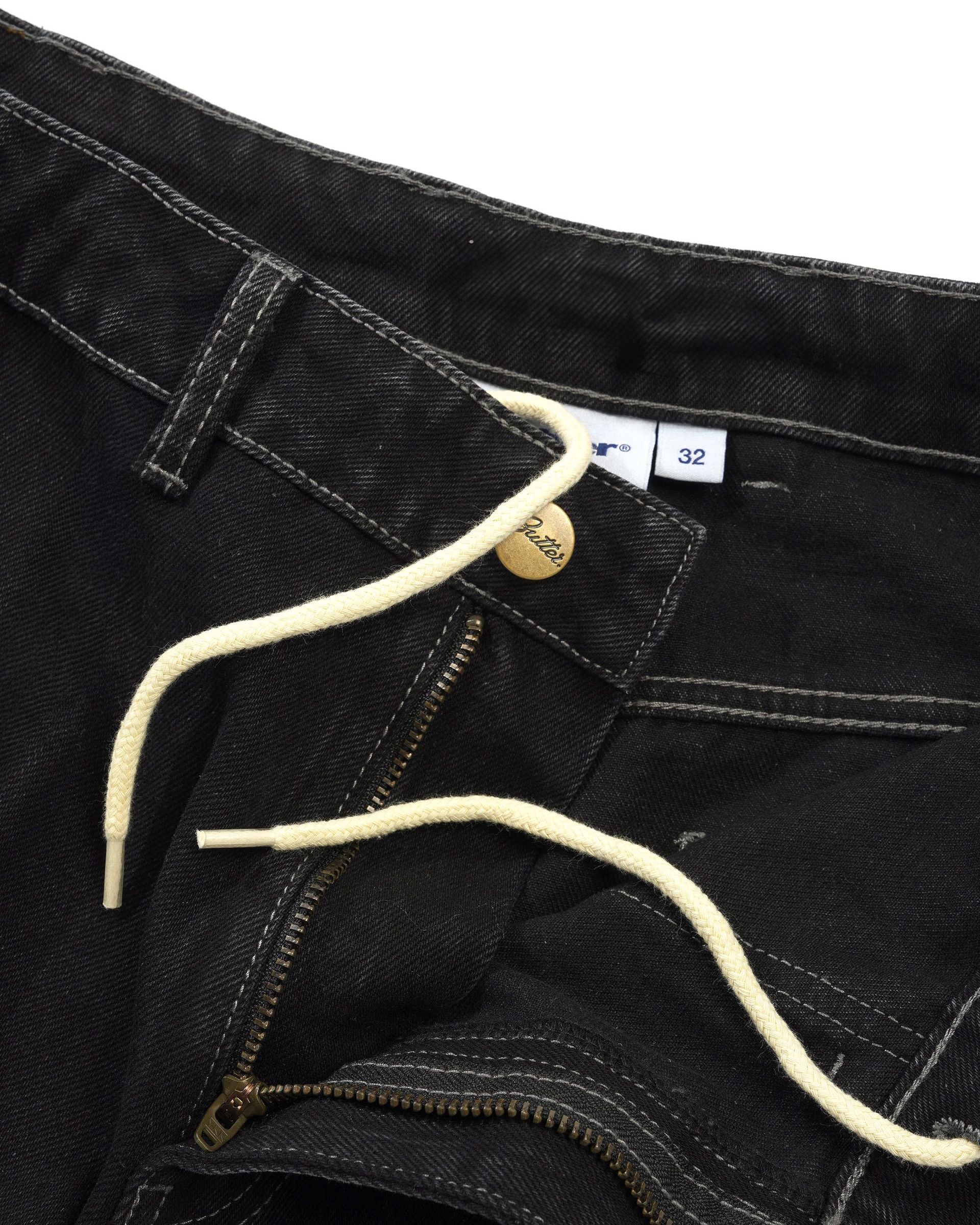 Butter Goods Scribble Denim Shorts Washed Black