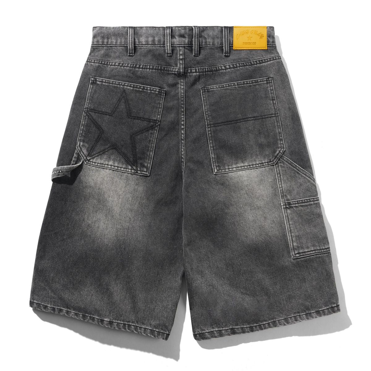 Cash Only Point Denim Shorts Washed Black