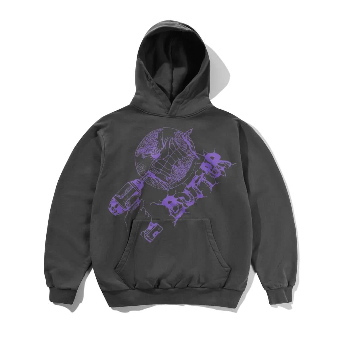 Butter Goods Drill Hoodie - Washed Dark Grey