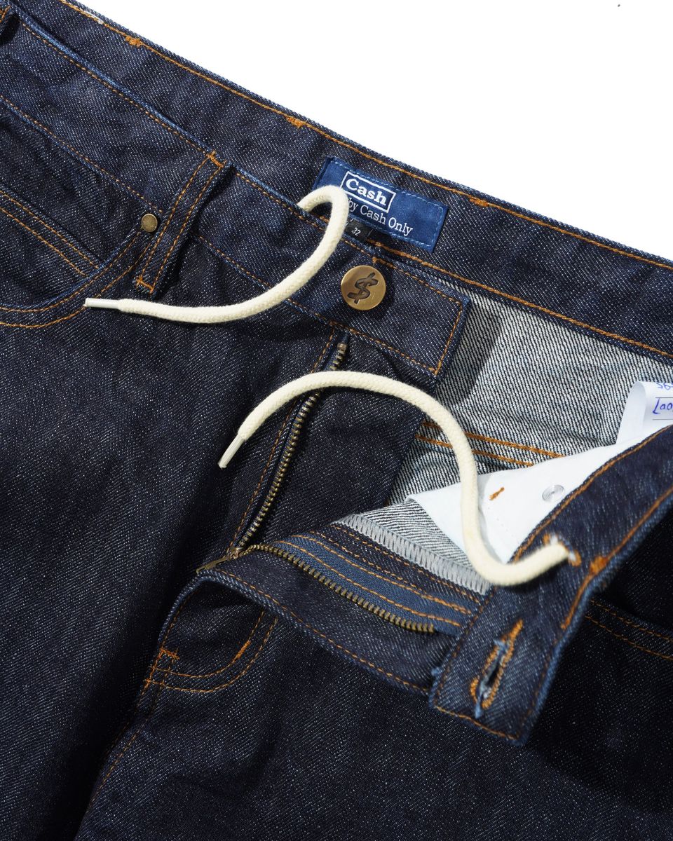 Cash Only Rodeo Denim Jeans Blue Selvedge - waistband and fly detail