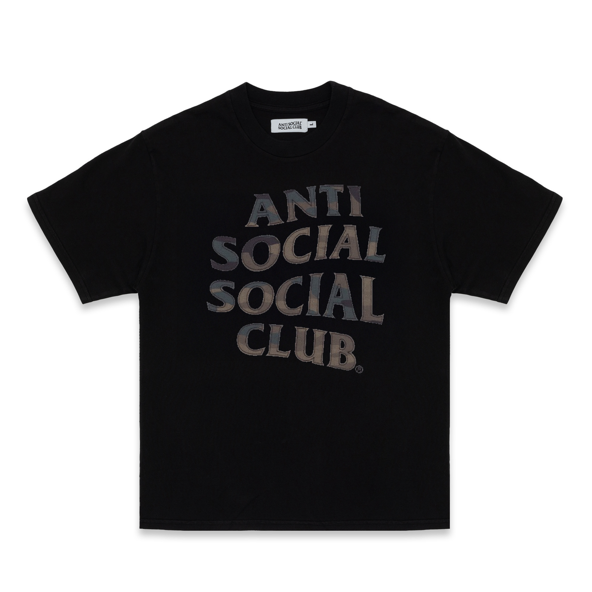 Anti Social Social Club Camo Applique Tee Black Camo - front
