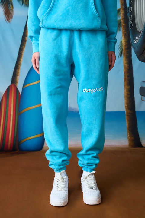 Stay Cool NYC Classic Sweatpant- Aqua Mineral Wash - Gallery Streetwear