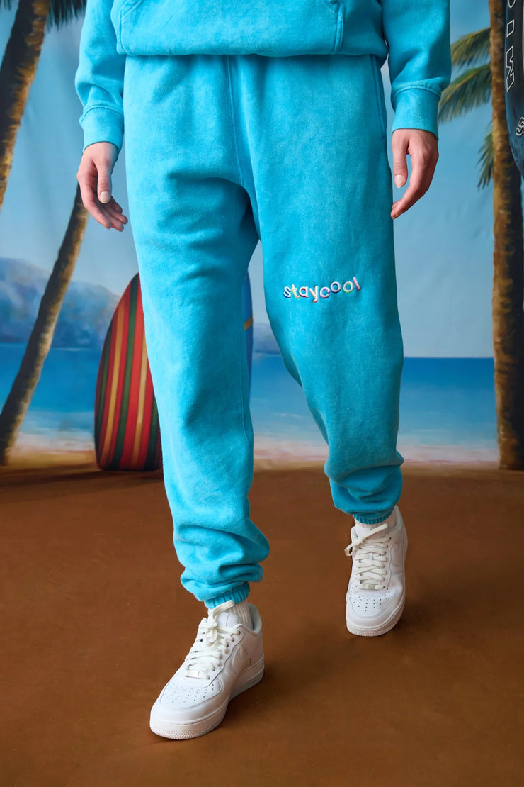 Stay Cool NYC Classic Sweatpant- Aqua Mineral Wash - Gallery Streetwear