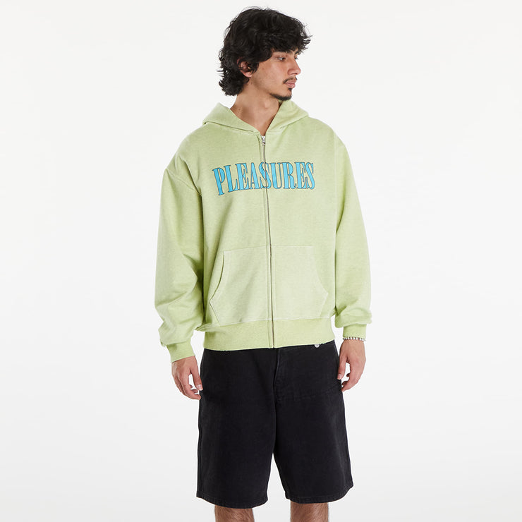 PLEASURES ONYX ZIP UP HOODIE- LIME - Gallery Streetwear