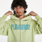 PLEASURES ONYX ZIP UP HOODIE- LIME - Gallery Streetwear