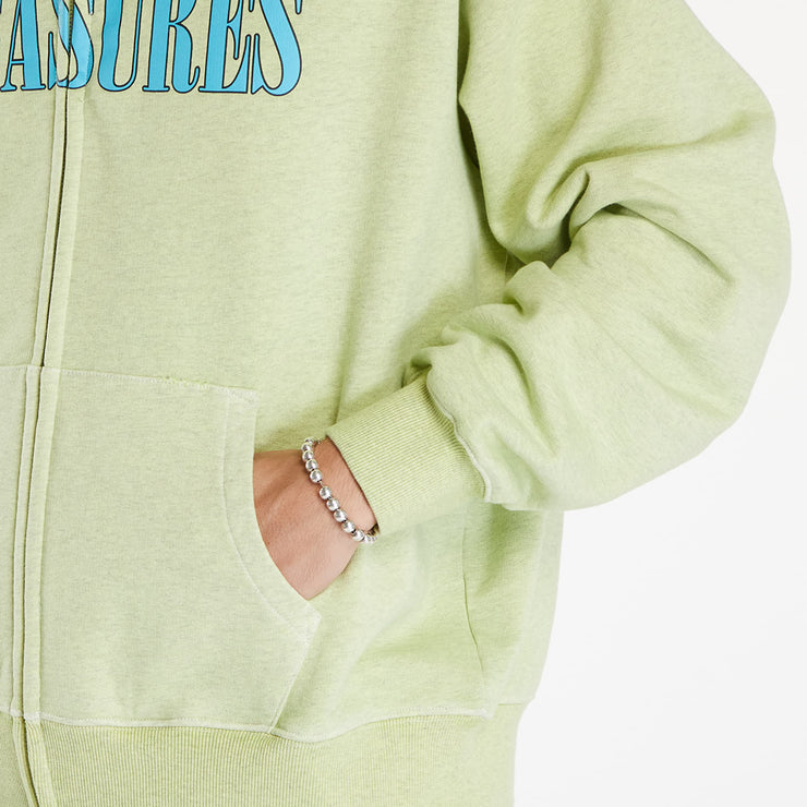 PLEASURES ONYX ZIP UP HOODIE- LIME - Gallery Streetwear