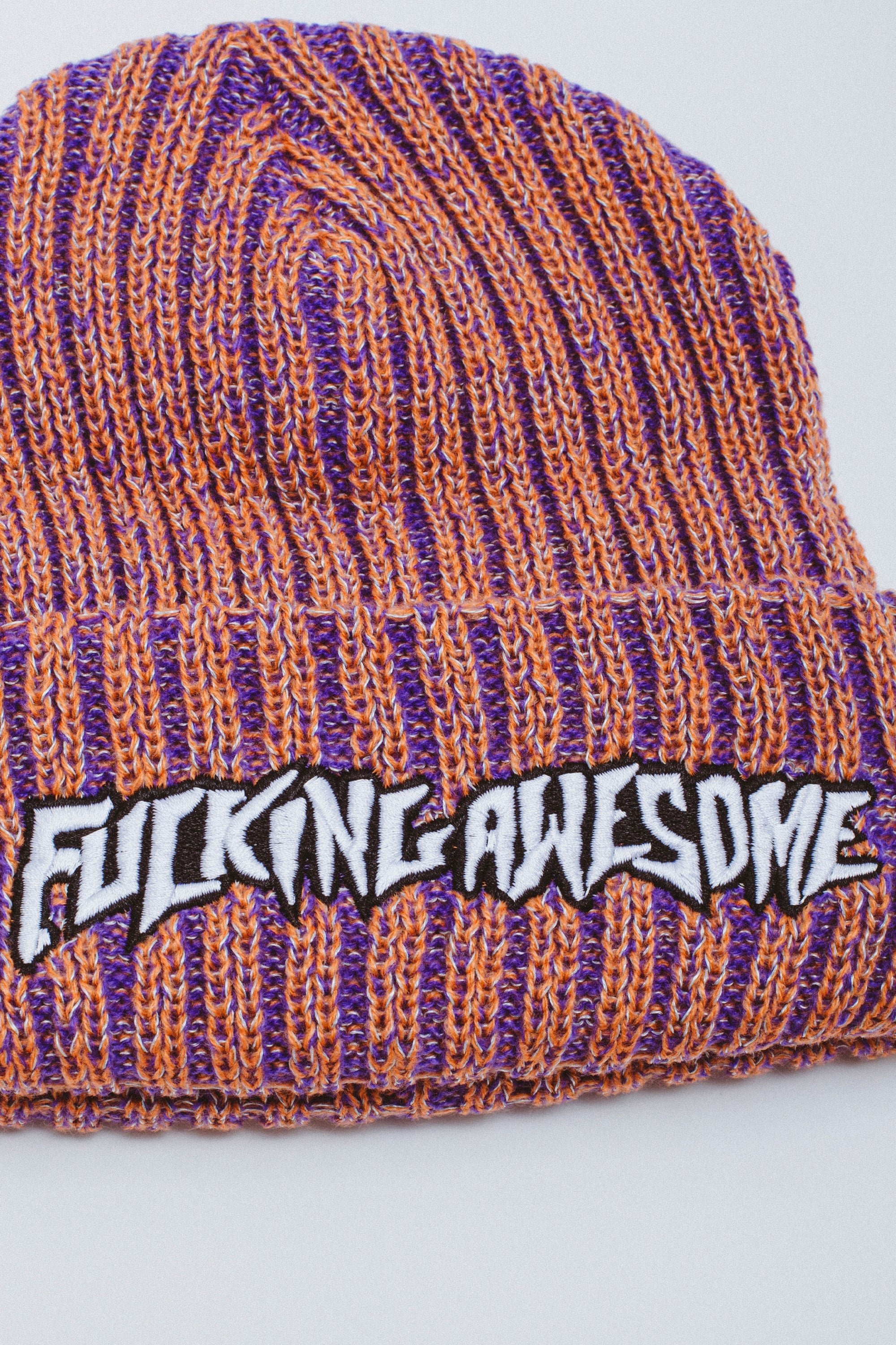 FA Reflective Stripe Beanie Orange detail