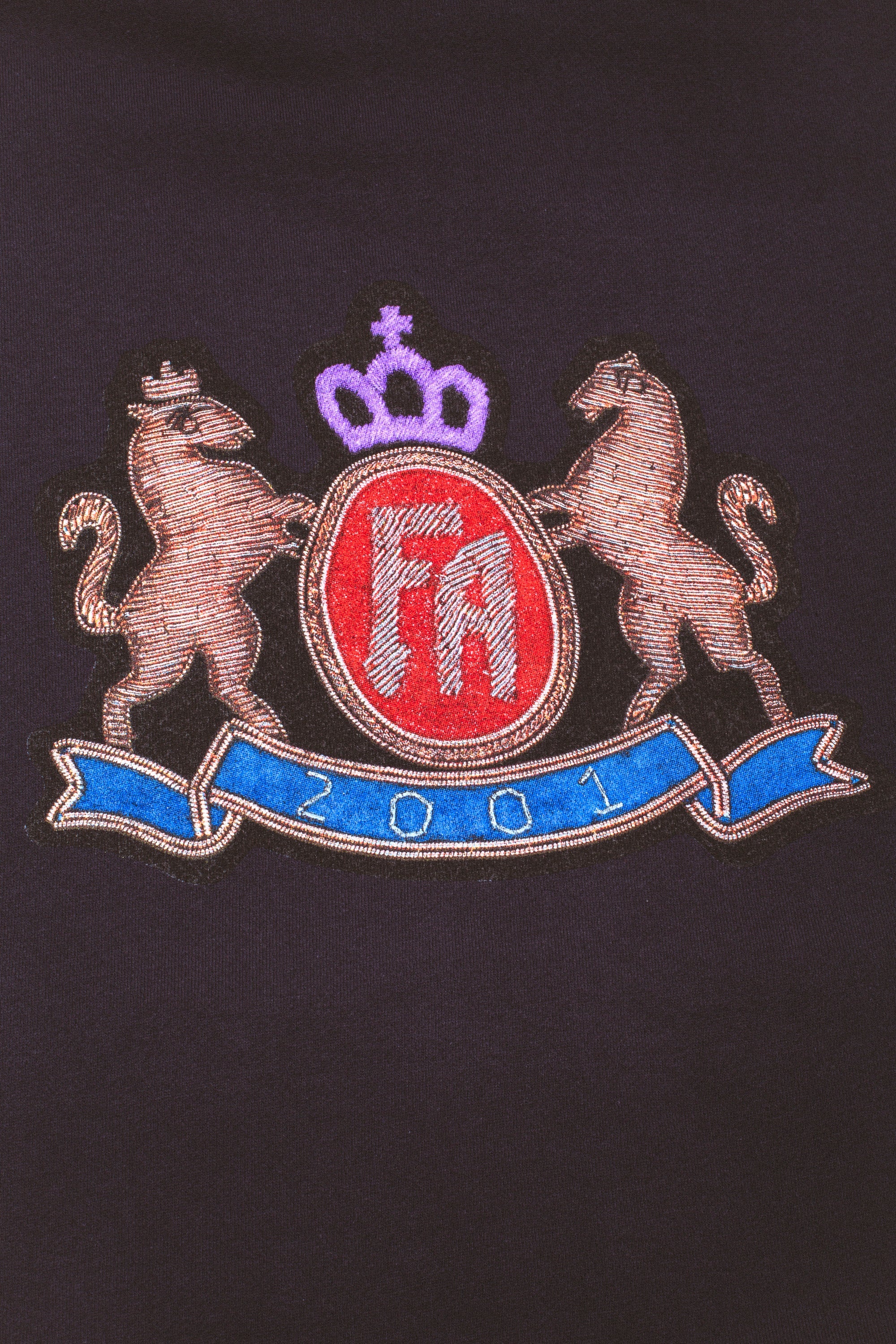 FA Printed Crest Zip Hoodie Navy back detail