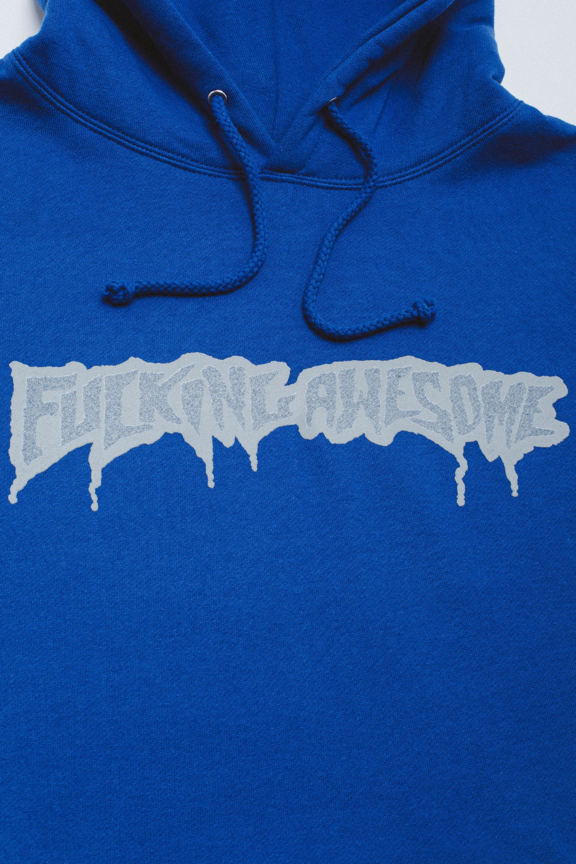 FA Reflective Drip Logo Hoodie Royal detail