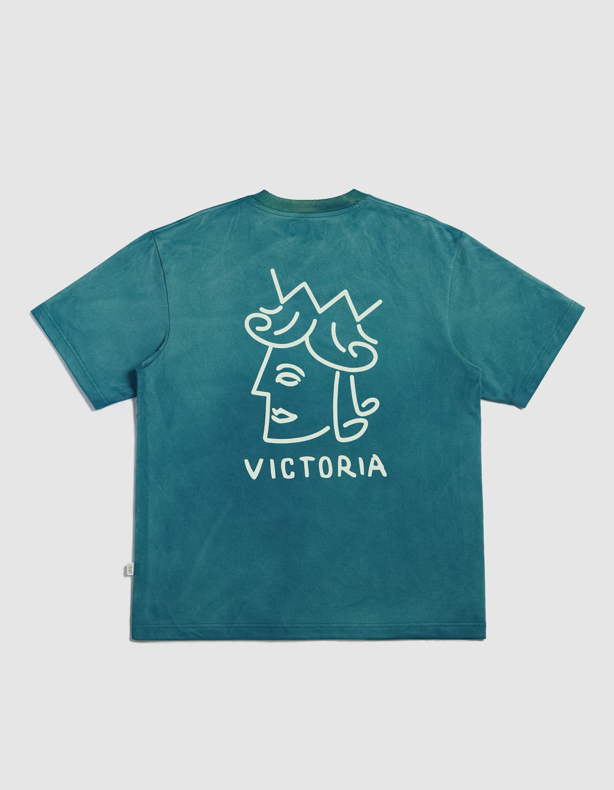 Victoria HK | Queenhead Logo Tee Faded Teal Back