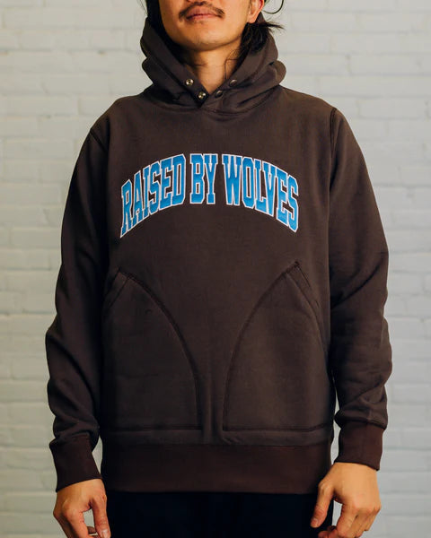 Raised by Wolves| Collegiate Snap Hood Brown - Gallery Streetwear