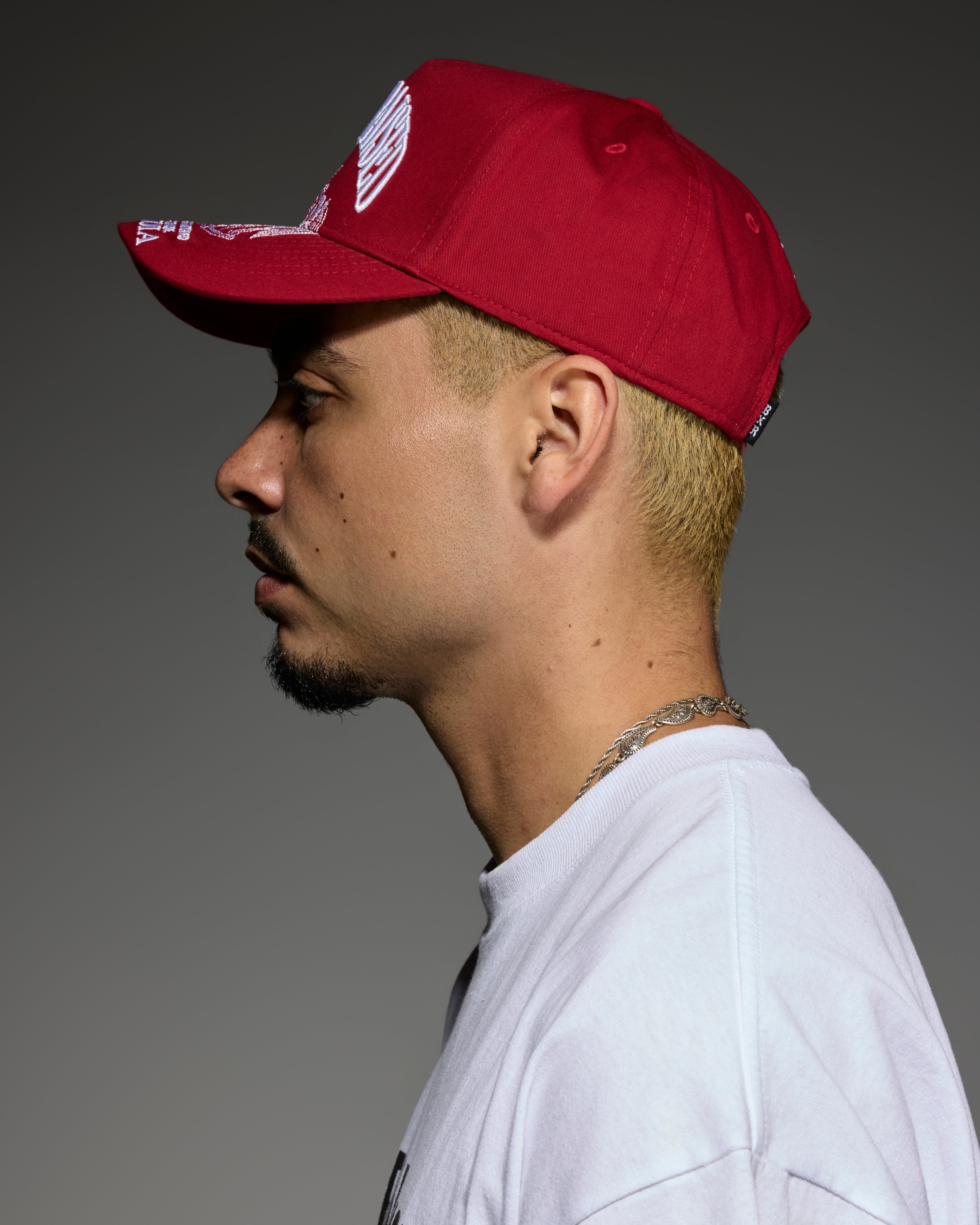 Born X Raised Paranoia Crest Snapback - Cardinal - lifestyle 2