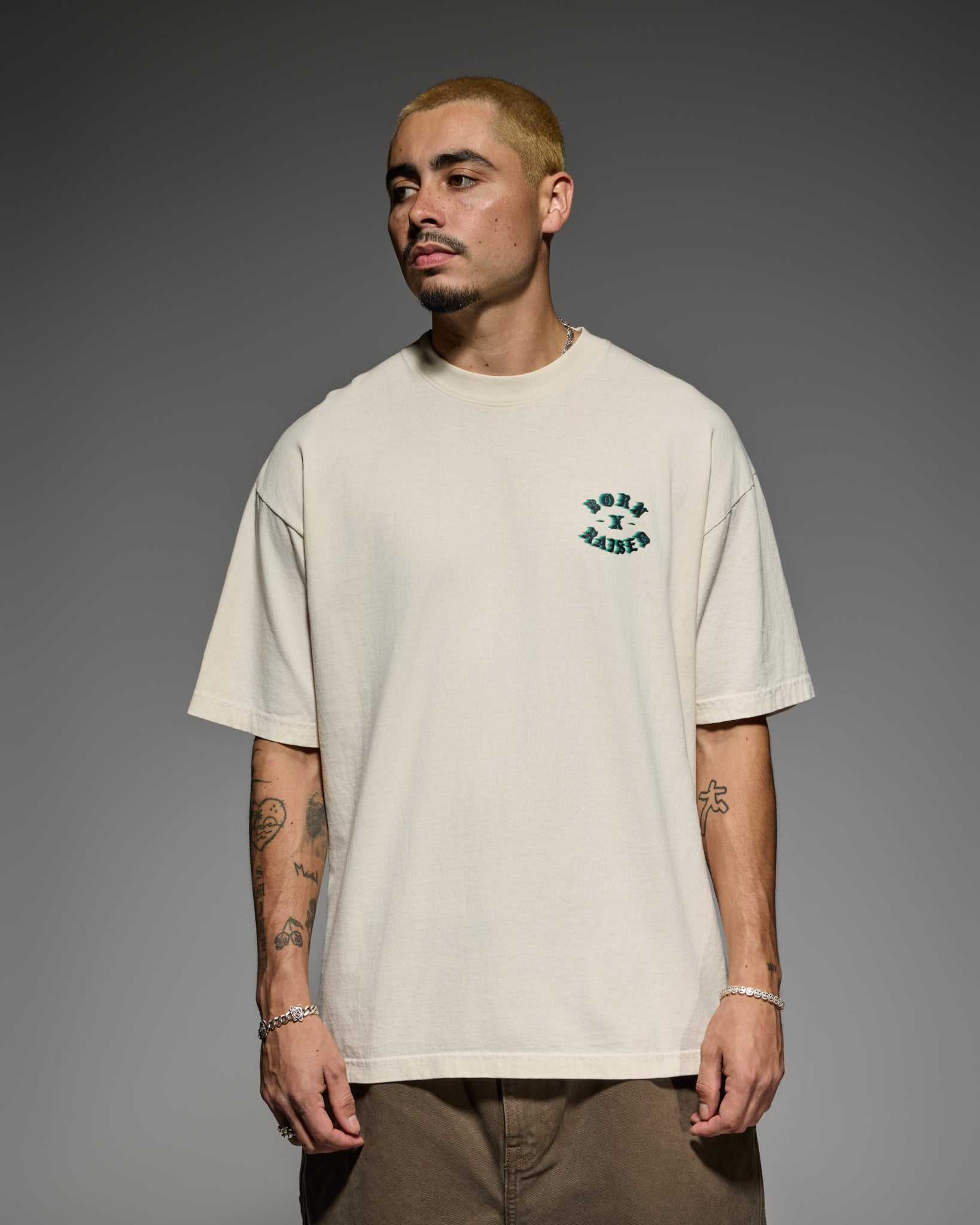 Born X Raised Speed Rocker Tee - Cream - lifestyle 2