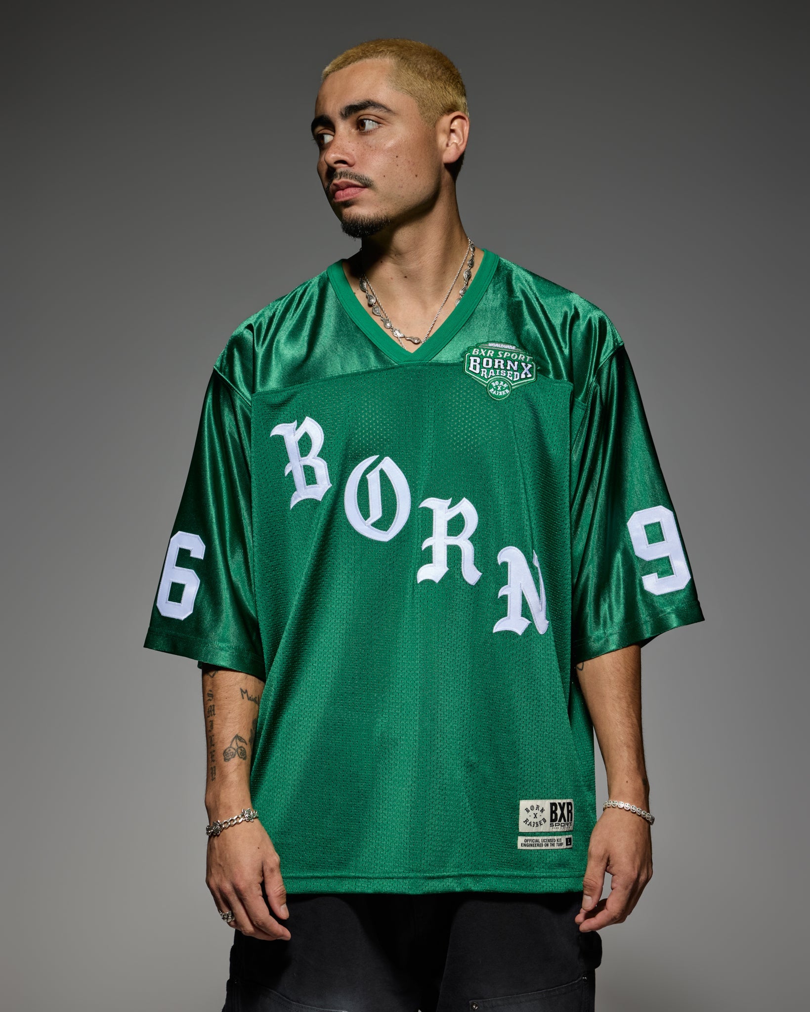 Born X Raised Paranoia Football Jersey - Kelly Green - lifestyle 3