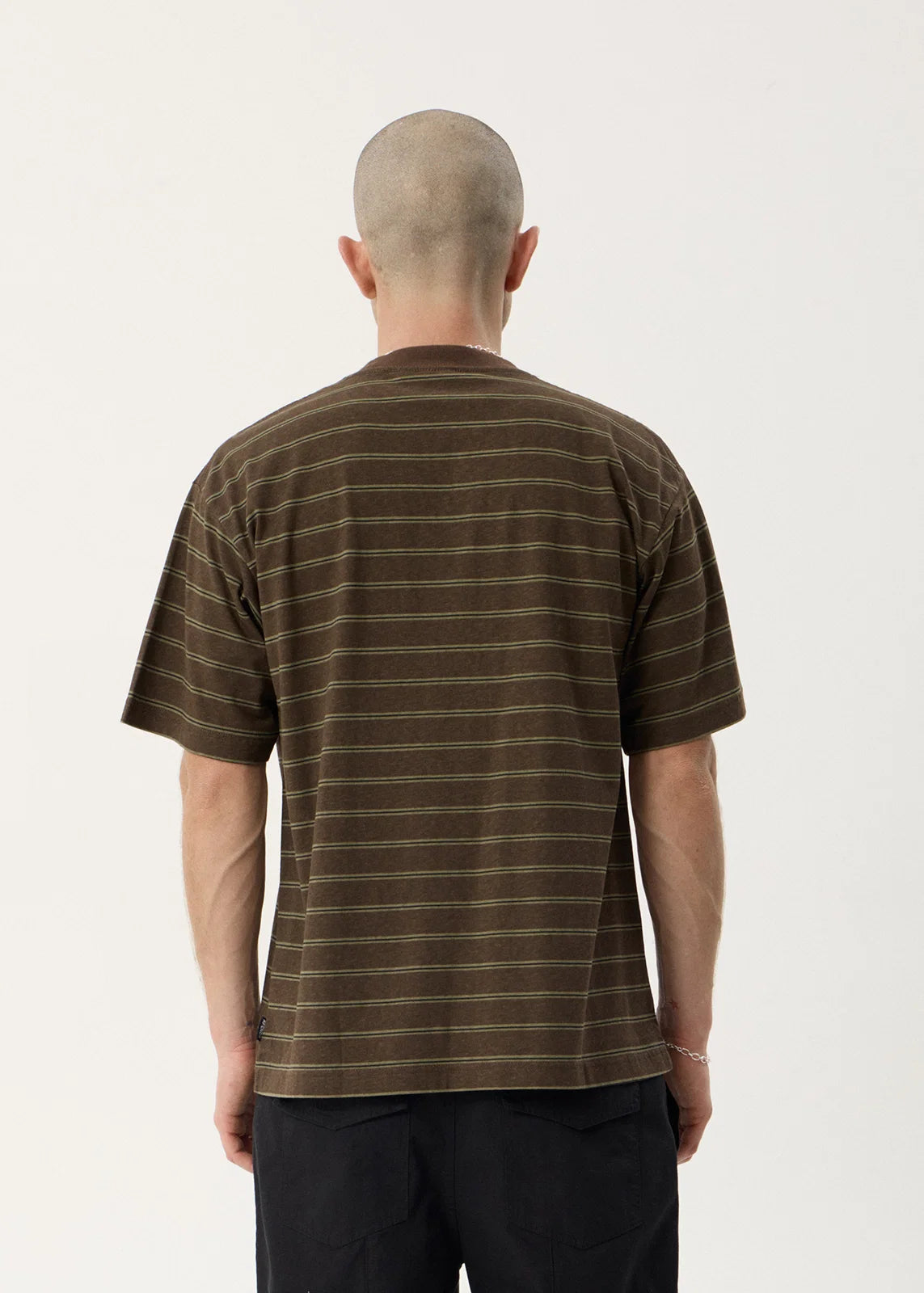 Afends Eureka Recycled Boxy Tee – Coffee Stripe