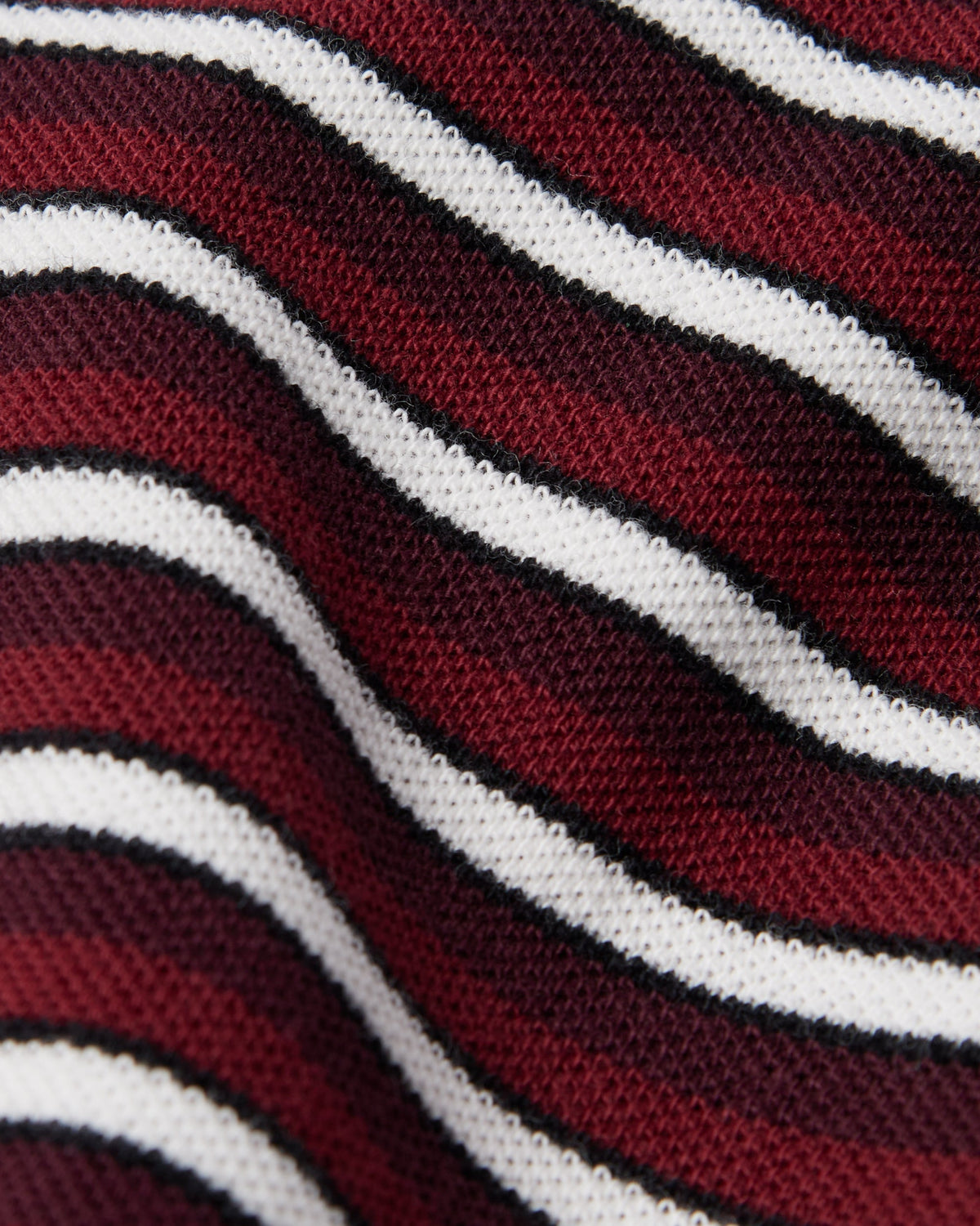 Parra Tripped Stripes Pique Long Sleeve Dark Red — worn