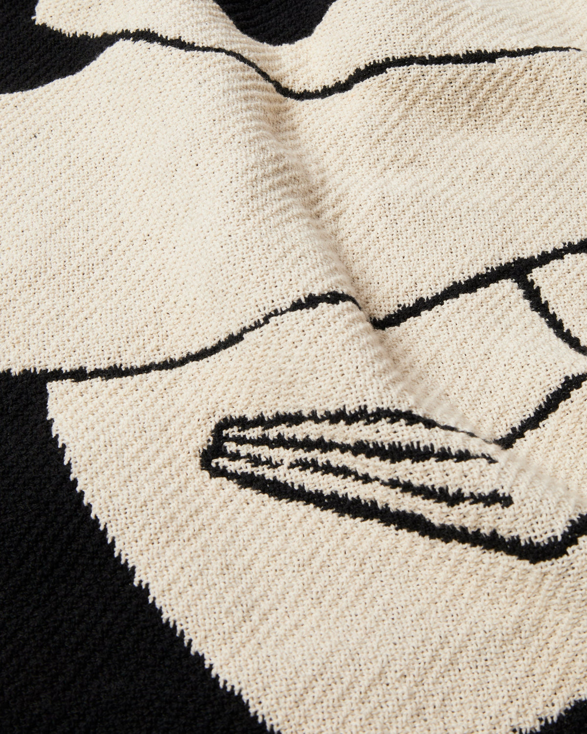 Parra Waiting For You Throw Blanket Black — draped