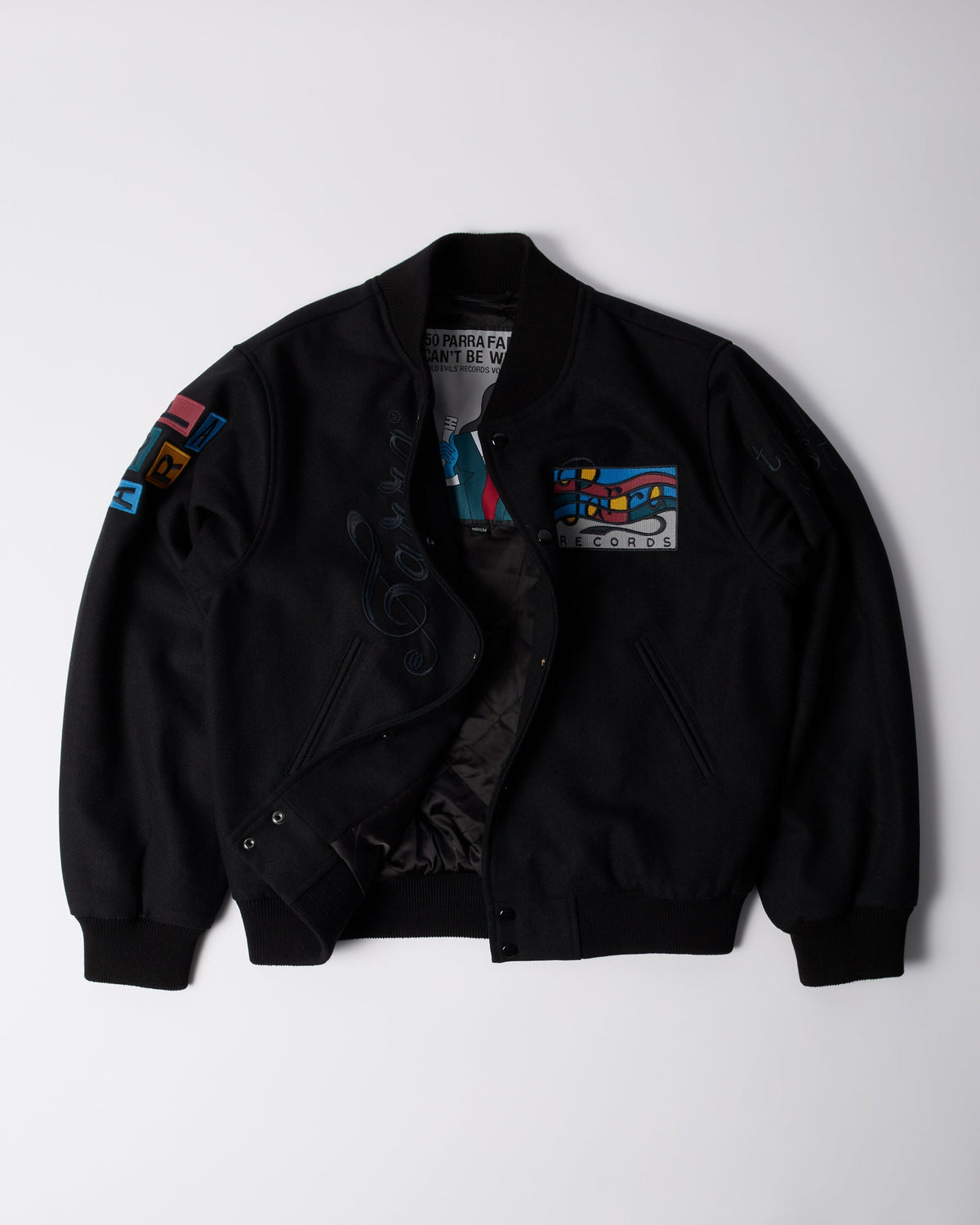 Parra All The Best Varsity Jacket Black detail