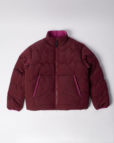 Parra Wavy Puffer Jacket – Dark Red