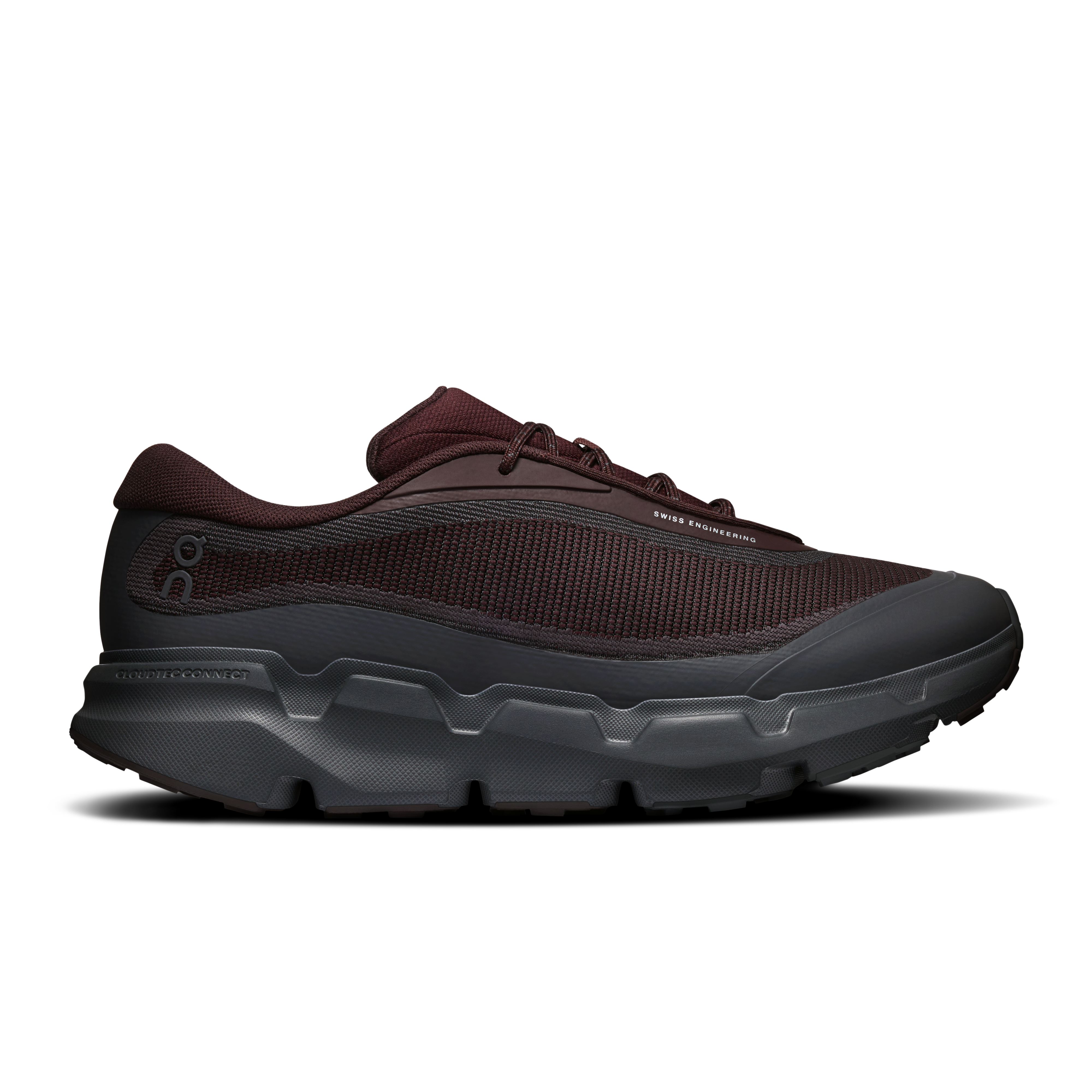 On Cloudsoma Hike men's hiking shoe in Ox and Eclipse brown, lateral view