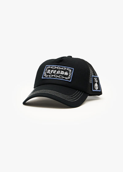 Afends Spiritual Recycled Mesh Trucker Cap – Black