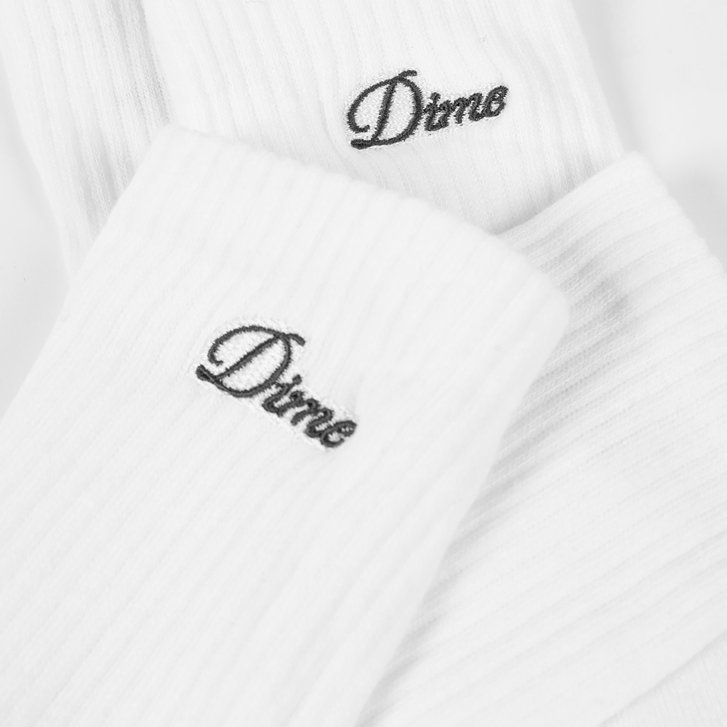 Dime MTL Two Pack Short Socks White — detail