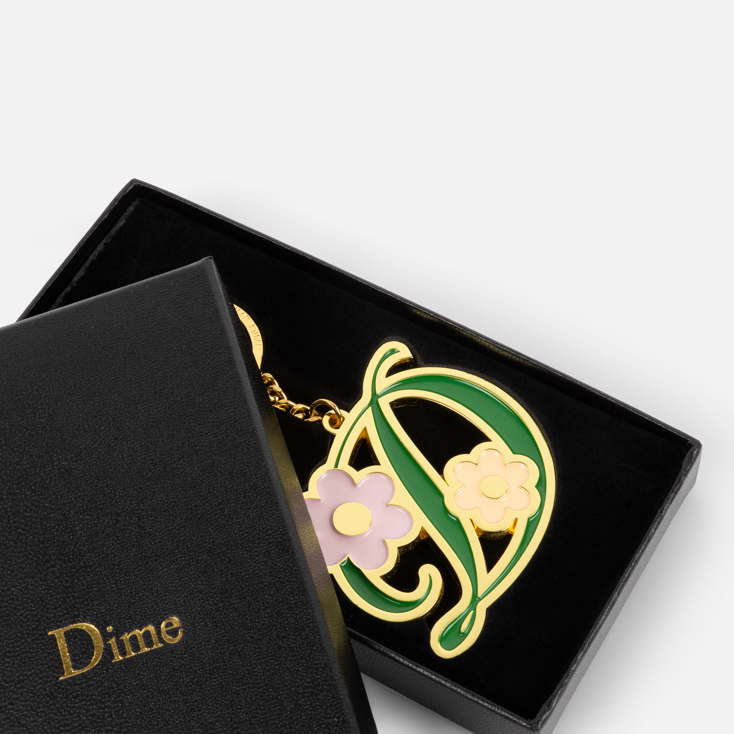 Dime MTL Oversized Floral Keychain Gold — detail