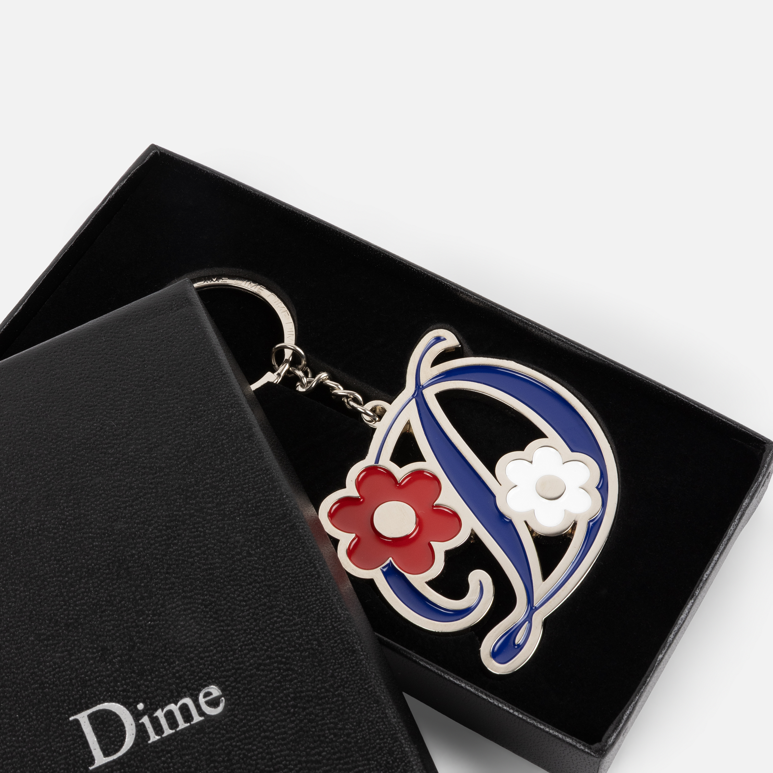 Dime MTL Oversized Floral Keychain Silver — detail