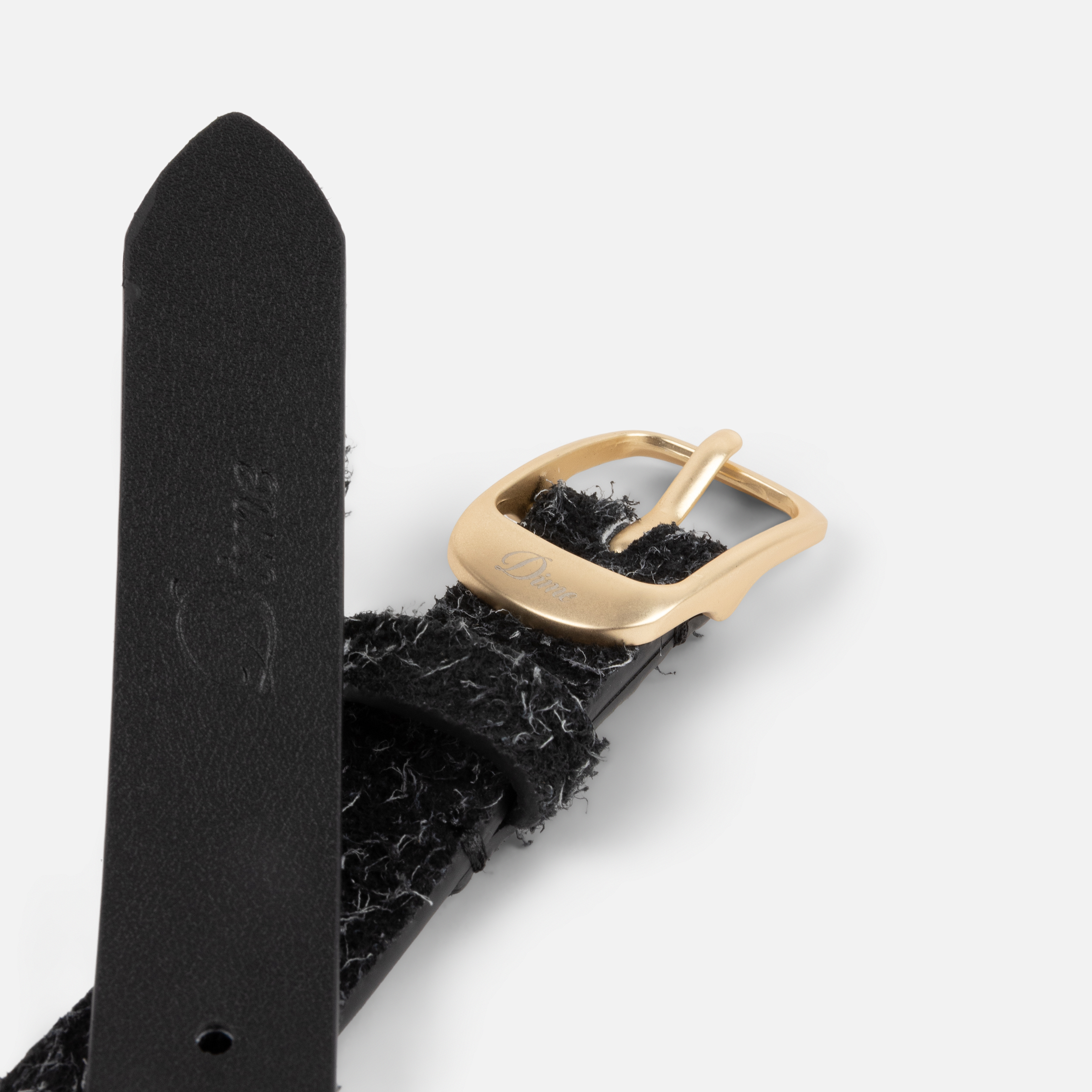 Dime MTL Dress Leather Belt Shaggy Black — detail