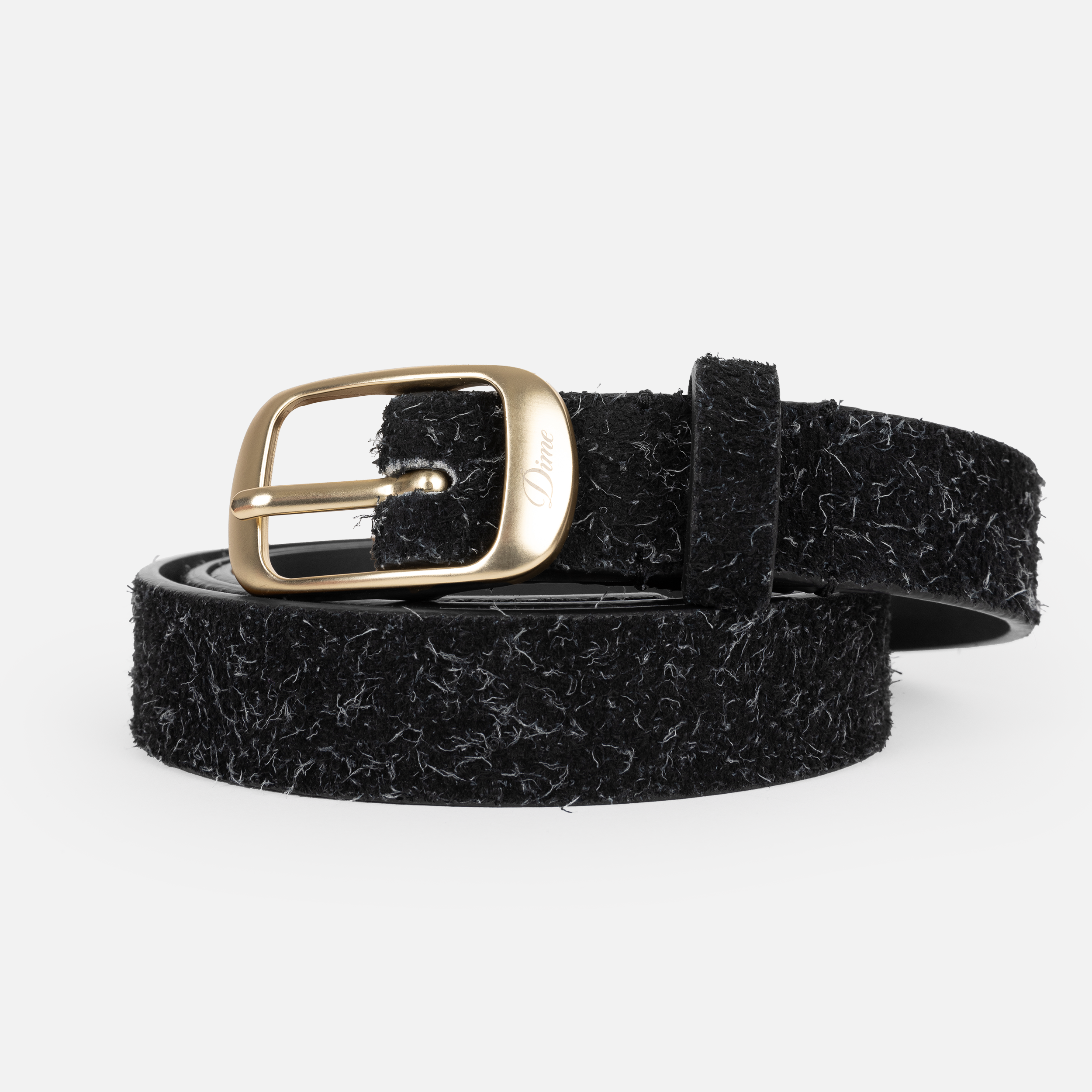 Dime MTL Dress Leather Belt Shaggy Black — detail