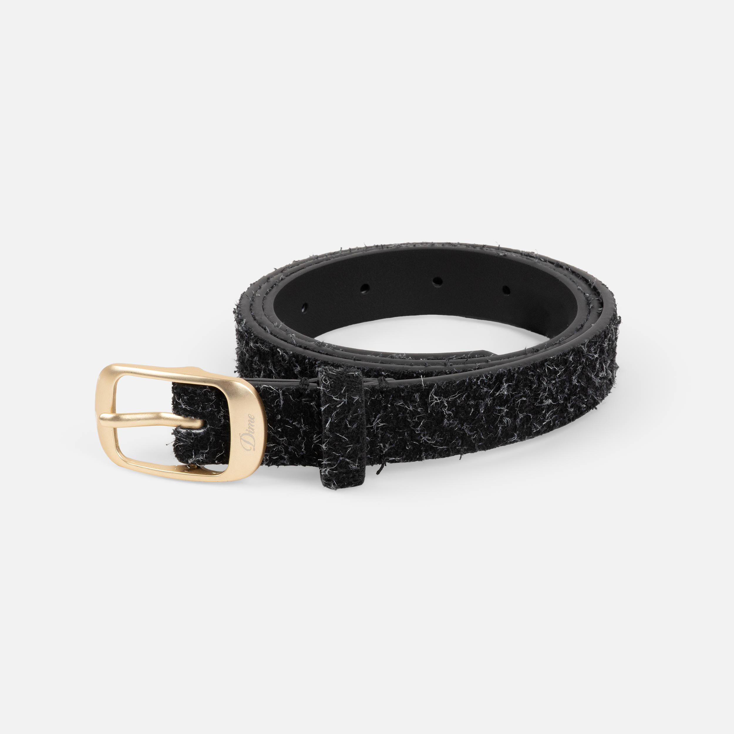 Dime MTL Dress Leather Belt Shaggy Black — product shot