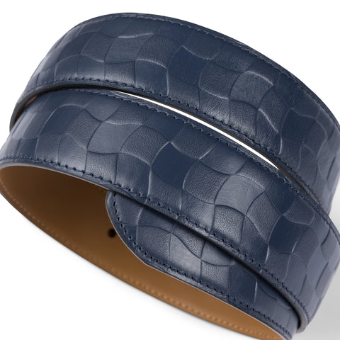 Dime | Checkered Leather belt Navy - Gallery Streetwear