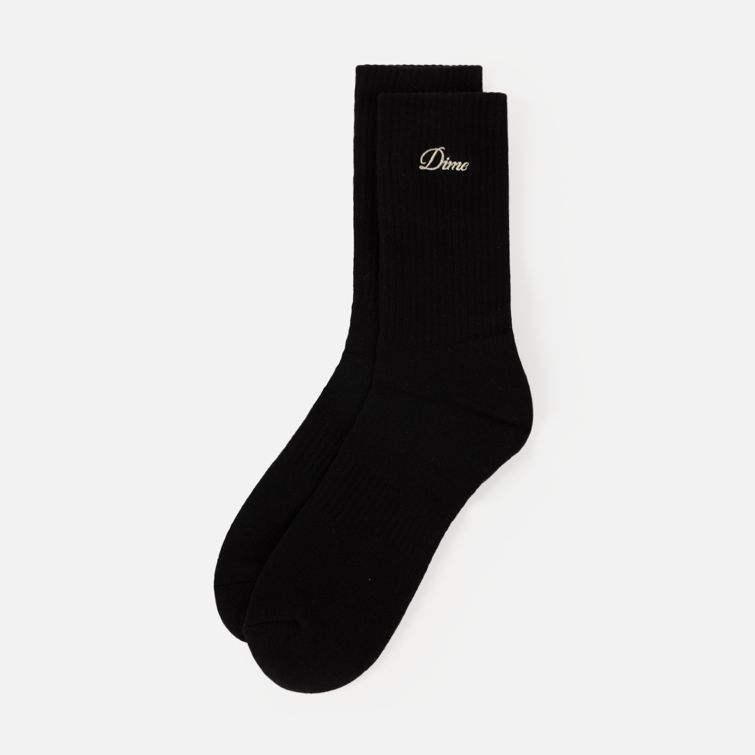 Dime MTL Two Pack Crew Socks in Black