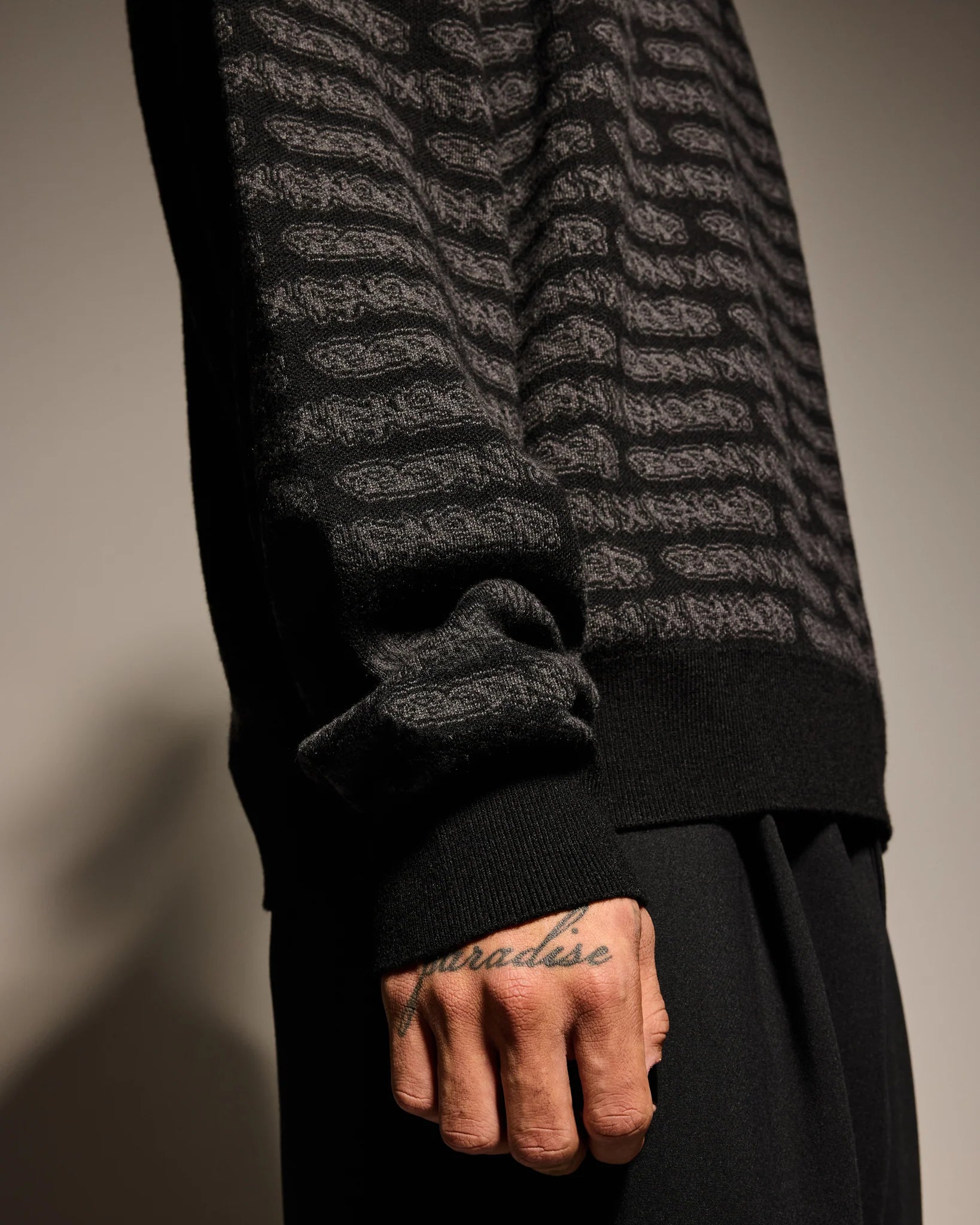 Born X Raised All-Over Tag Knit Sweater