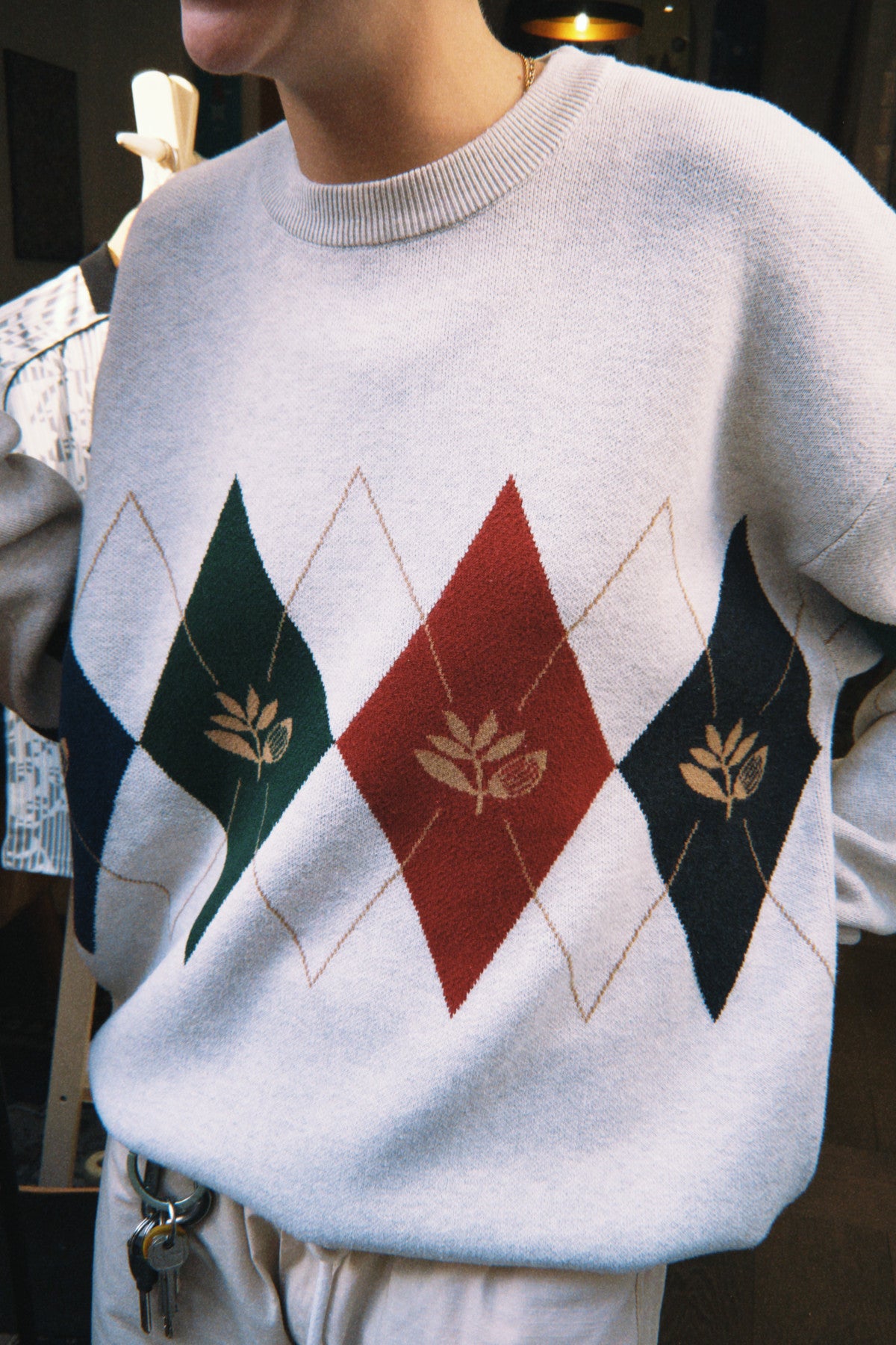 Magenta Academy Knit Crewneck Natural