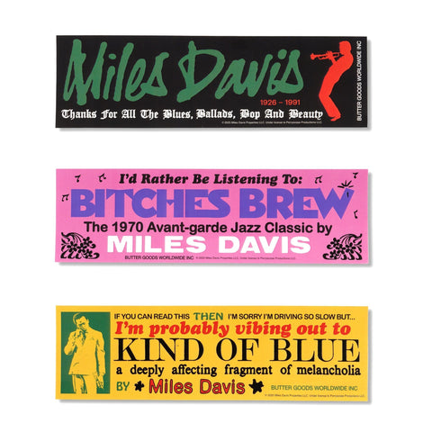 Butter Goods x Miles Davis | Bumper sticker Pacl - all three