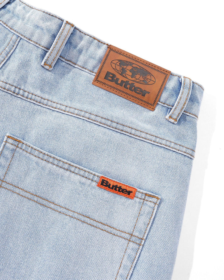 Butter Goods | Baggy Denim Shorts Light Blue 3