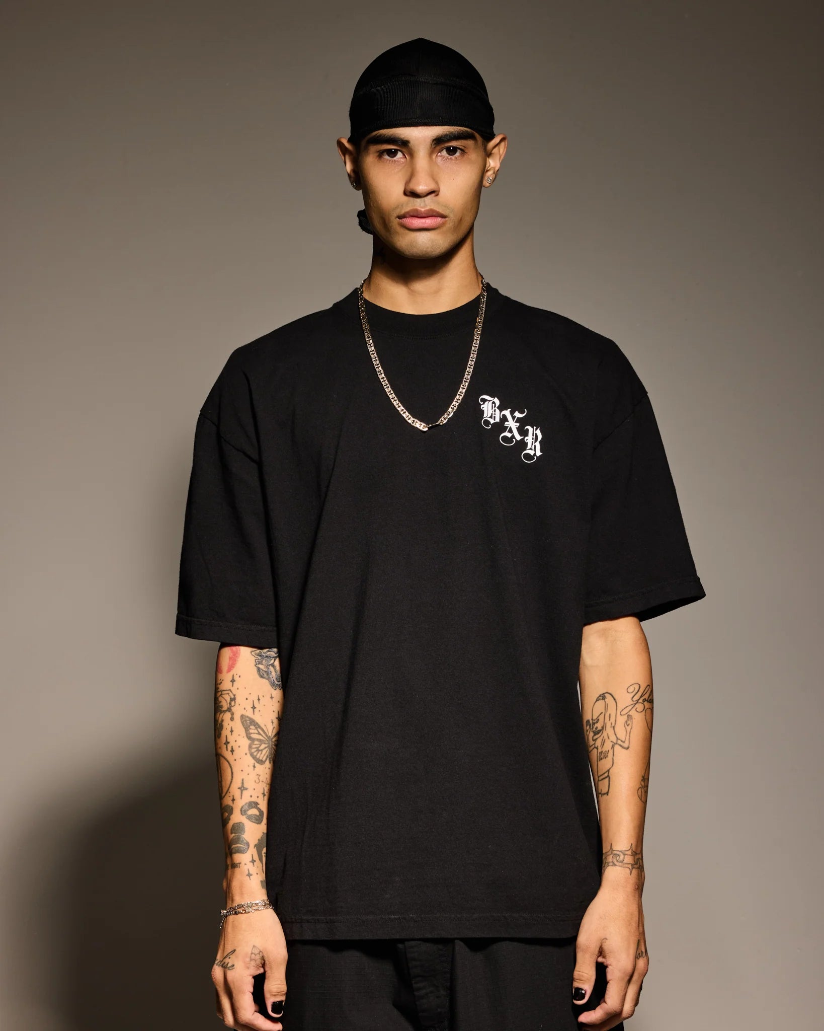 Born X Raised Blackletter Jumbo Arch Tee - Black