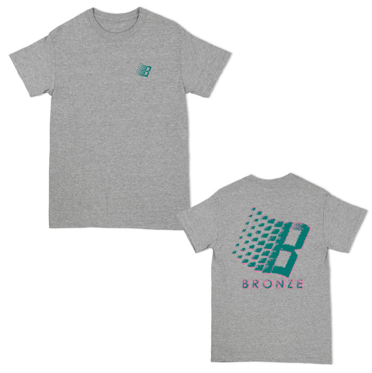 BRONZE56K STREAKER B LOGO TEE- HEATHER GREY - Gallery Streetwear