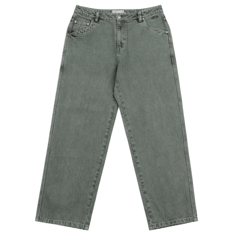 Dime | Relaxed Denim Pants Faded Green - Gallery Streetwear