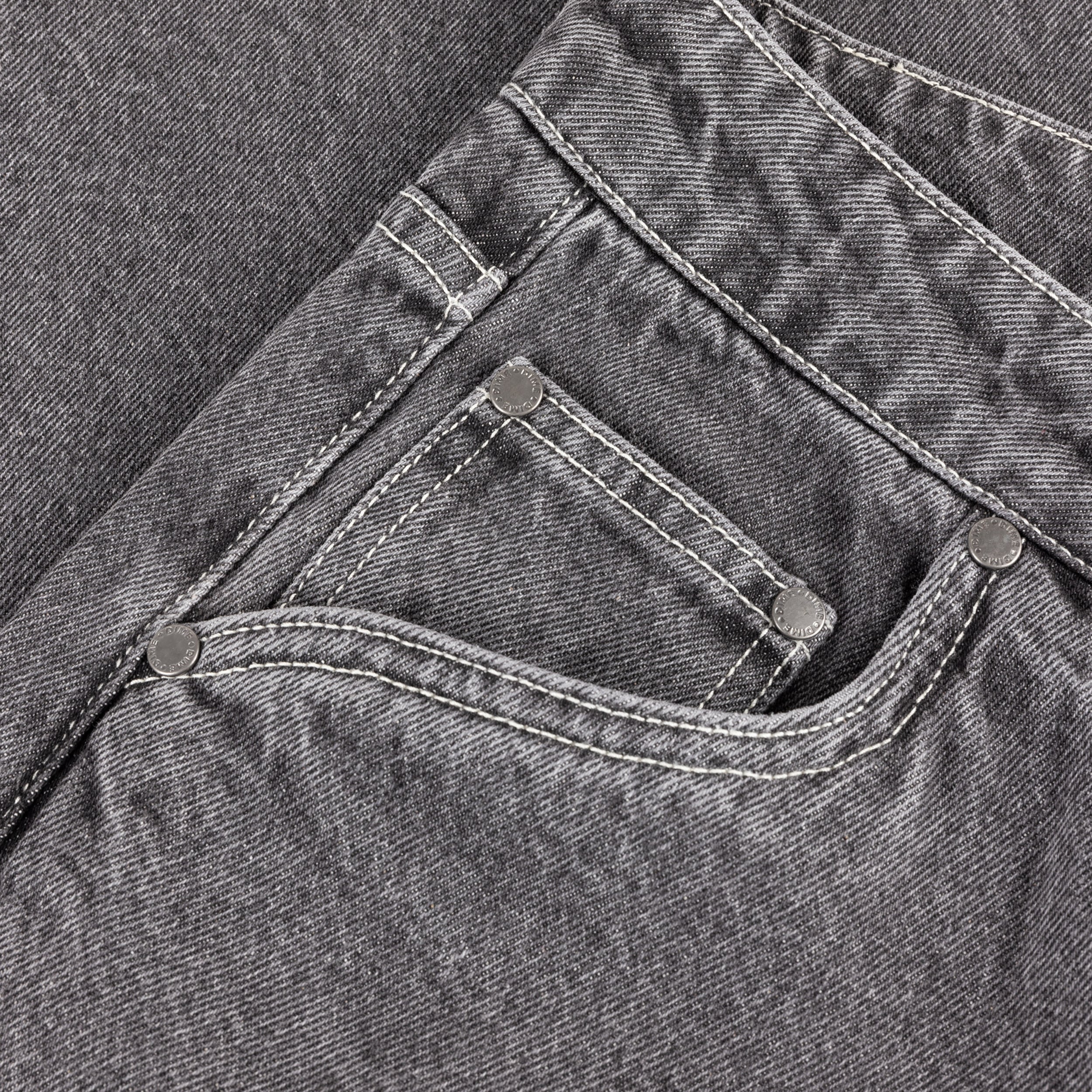 Dime MTL Baggy Wink Denim Pants Faded Black — detail