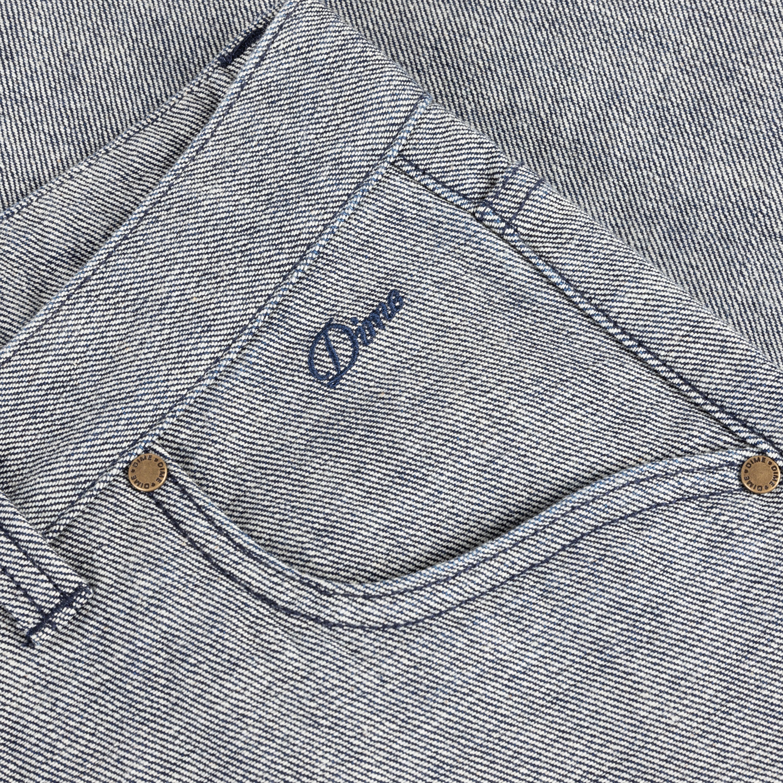 Dime MTL Baggy Denim Pants Reversed Indigo — detail