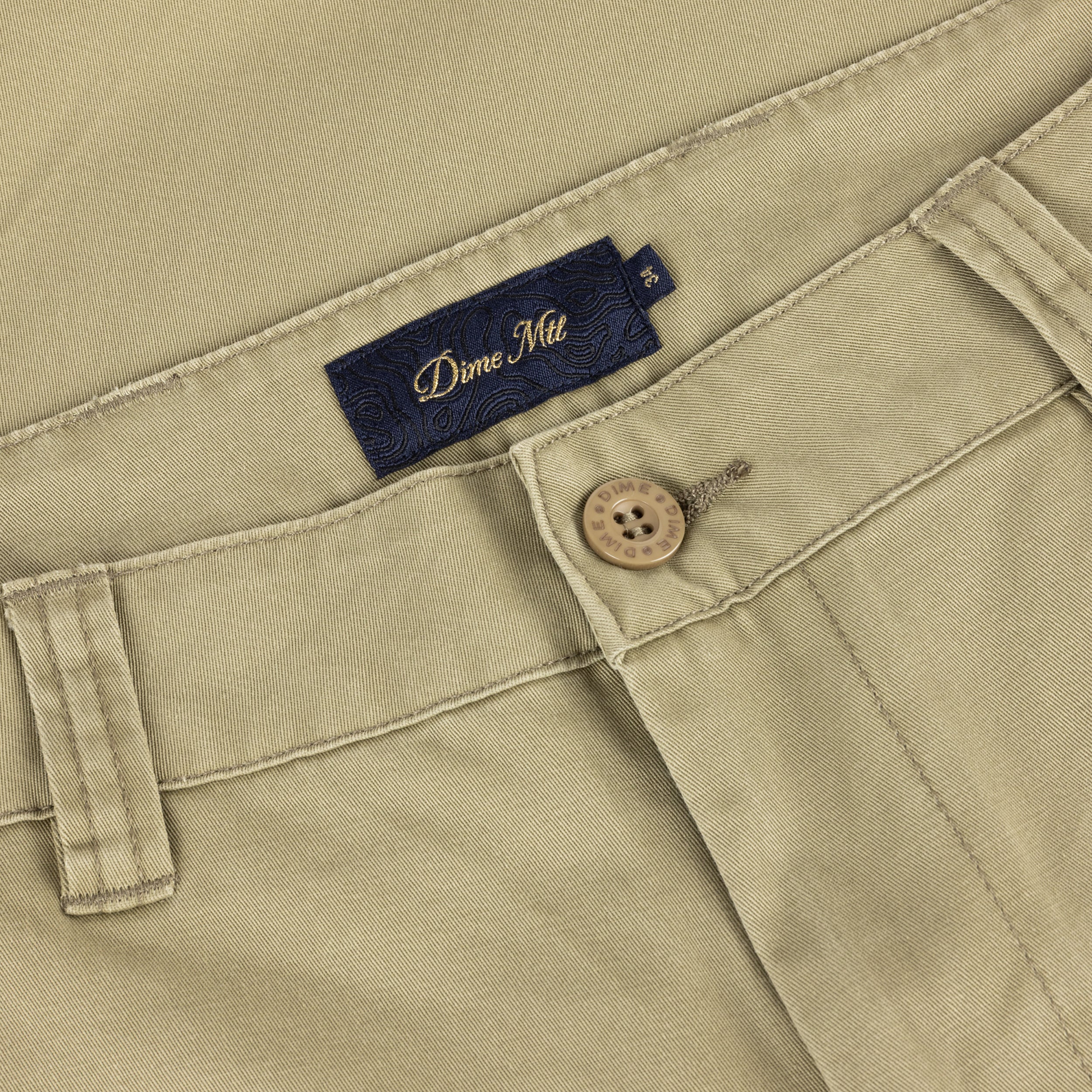 Dime MTL Baggy Chino Pants Light Military — detail
