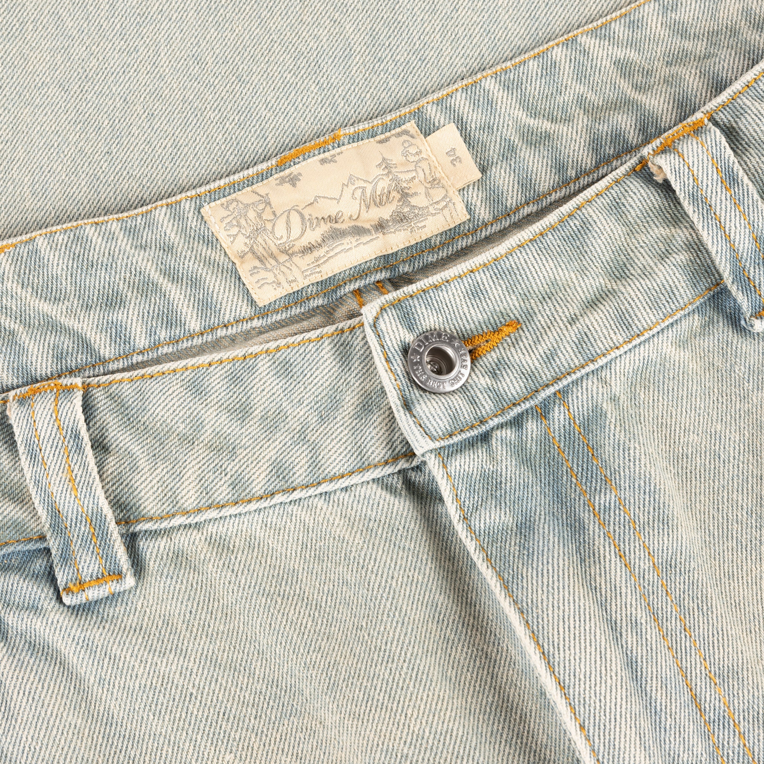 Dime MTL Relaxed Denim Pants Sandblasted Sky Blue — detail