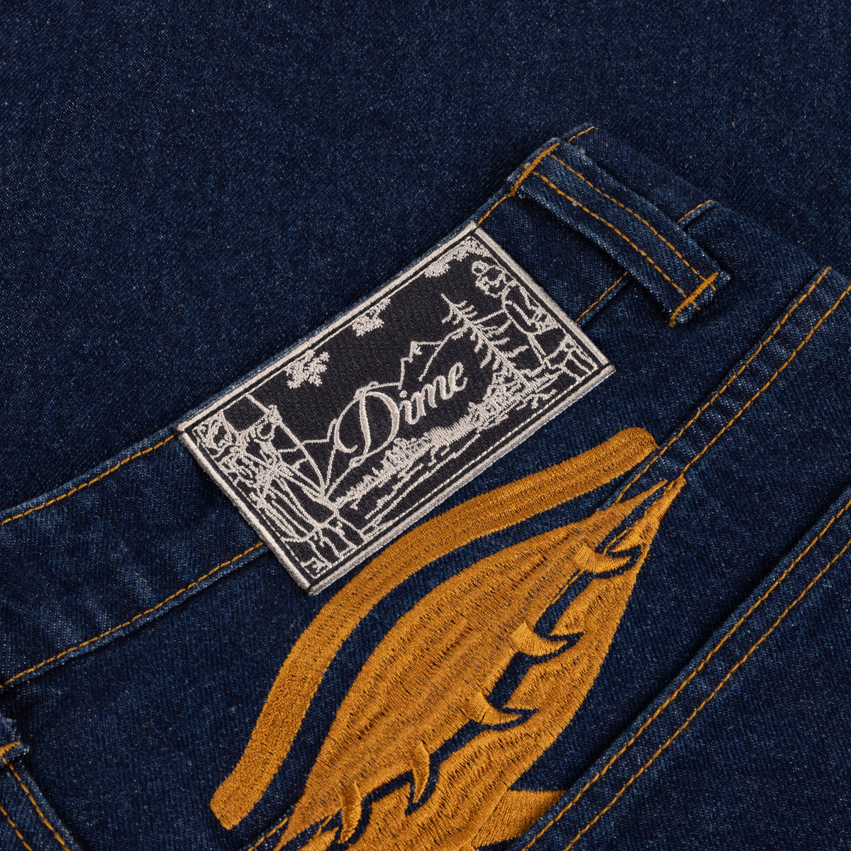 Dime MTL Baggy Wink Denim Pants Indigo — detail