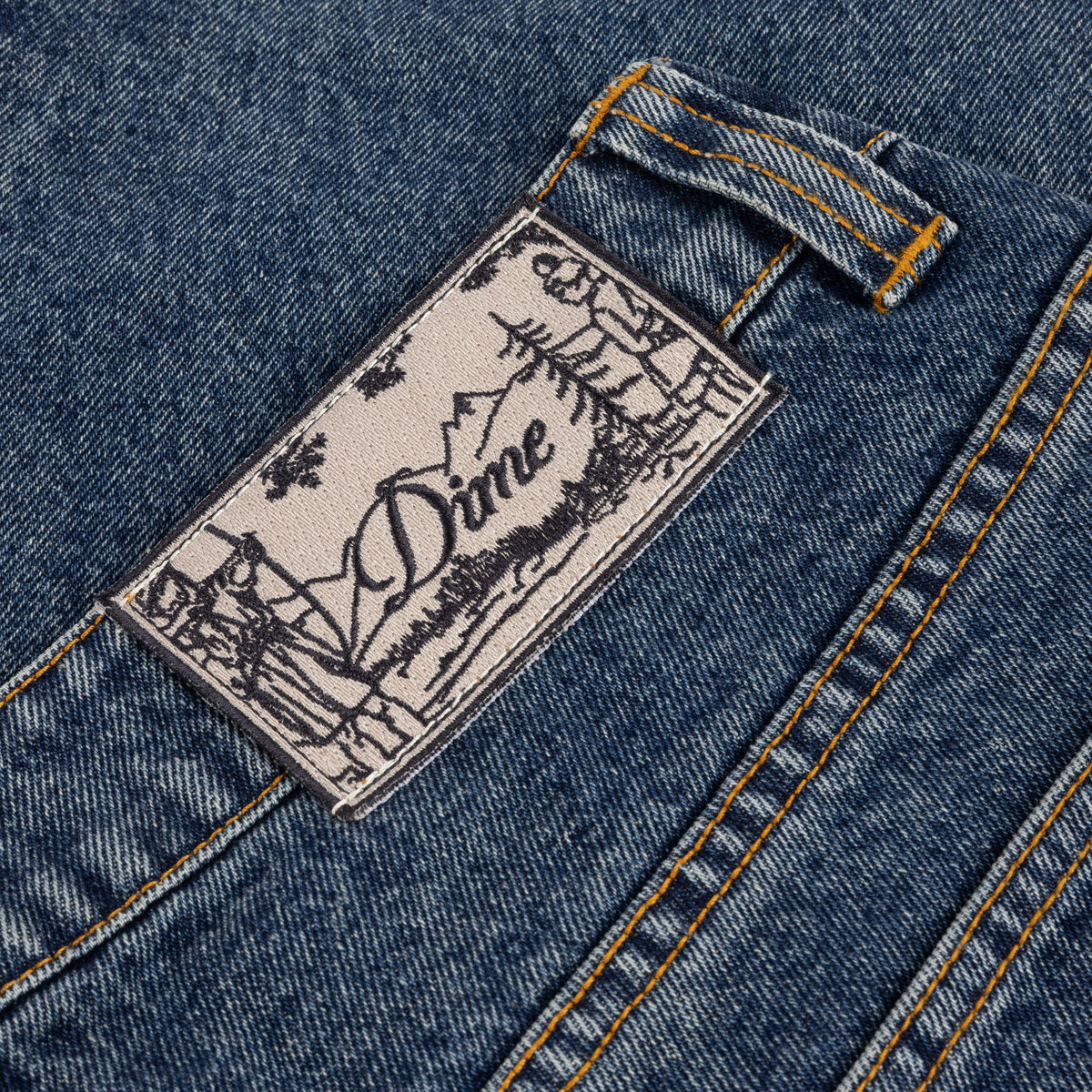 Dime MTL Relaxed Denim Pants Stone Washed — detail