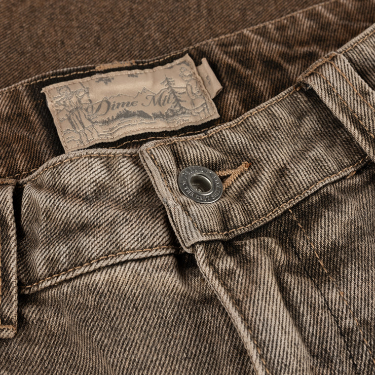 Dime MTL | Baggy Denim Dipped Brown 3